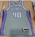 NBA 40 Barnes Sacramento Kings 22-23 city Maillot grey avec patches imprimé